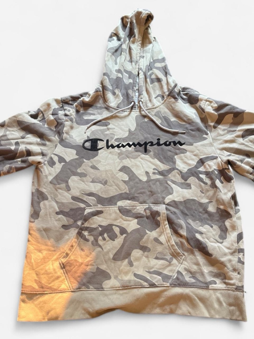 Champion Beige & Gray Camo Pullover Hoodie